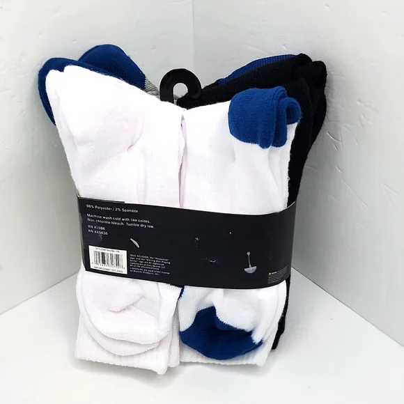 TRUE RELIGION, HALF CUSHION CREWS SOCKS BLACK, GREY, WHITE, SHOE SIZE 8-12.5 - Picture 3 of 8